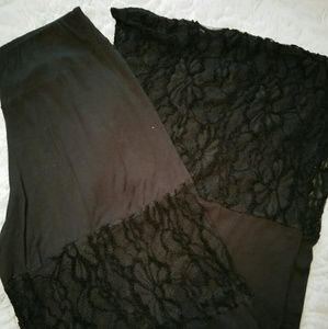Black inset lace pants